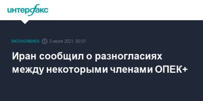 Иран сообщил о разногласиях между некоторыми членами ОПЕК+ - interfax.ru - Москва - Иран