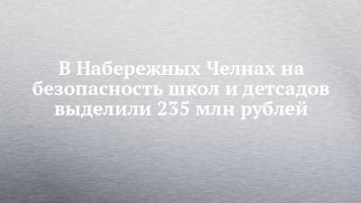 Наиль Магдеев - В Набережных Челнах на безопасность школ и детсадов выделили 235 млн рублей - chelny-izvest.ru - Набережные Челны