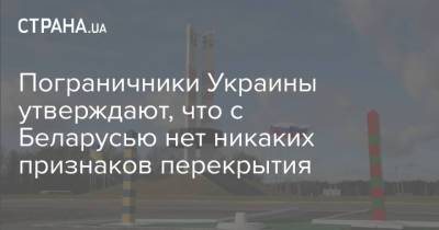 Александр Лукашенко - Пограничники Украины утверждают, что с Беларусью нет никаких признаков перекрытия - strana.ua - Украина - Белоруссия