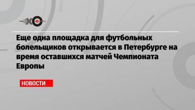 Еще одна площадка для футбольных болельщиков открывается в Петербурге на время оставшихся матчей Чемпионата Европы - echo.msk.ru - Санкт-Петербург