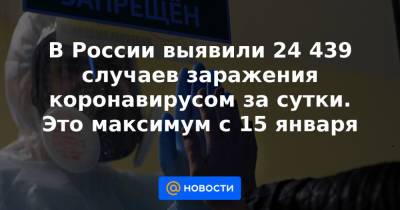 В России выявили 24 439 случаев заражения коронавирусом за сутки. Это максимум с 15 января - news.mail.ru - Россия - Санкт-Петербург - Московская обл. - Нижегородская обл. - Воронежская обл. - респ.Бурятия