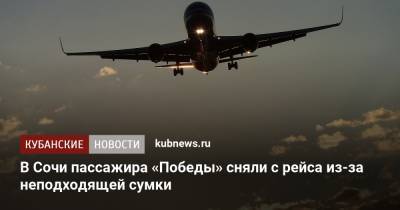В Сочи пассажира «Победы» сняли с рейса из-за неподходящей сумки - kubnews.ru - Сочи - Краснодарский край - Красноярск - Адлер