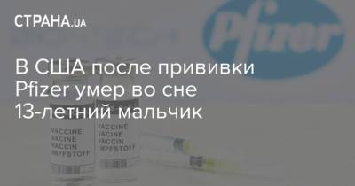 В США после прививки Pfizer умер во сне 13-летний мальчик - strana.ua - Украина - USA - шт. Мичиган