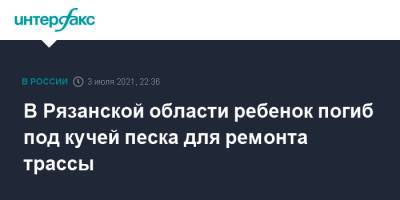 В Рязанской области ребенок погиб под кучей песка для ремонта трассы - interfax.ru - Москва - Россия - Рязанская обл.