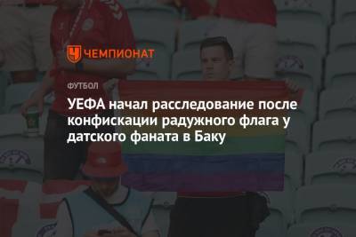 УЕФА начал расследование после конфискации радужного флага у датского фаната в Баку - championat.com - Украина - Чехия - Дания