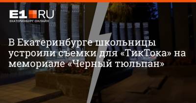 В Екатеринбурге школьницы устроили съемки для «ТикТока» на мемориале «Черный тюльпан» - e1.ru - Екатеринбург - респ. Чечня - Афганистан