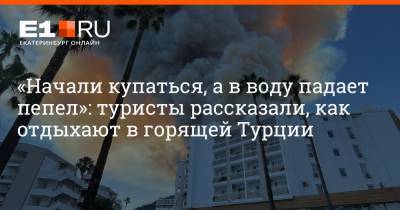 «Начали купаться, а в воду падает пепел»: туристы рассказали, как отдыхают в горящей Турции - e1.ru - Екатеринбург - Турция - Манавгат
