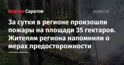 Роман Бусаргин - За сутки в регионе произошли пожары на площади 35 гектаров. Жителям региона напомнили о мерах предосторожности - nversia.ru - Саратовская обл.
