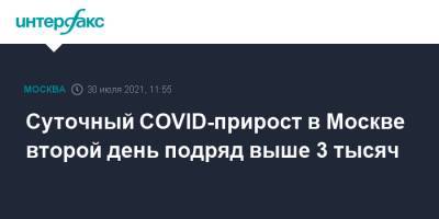Сергей Собянин - Суточный COVID-прирост в Москве второй день подряд выше 3 тысяч - interfax.ru - Москва