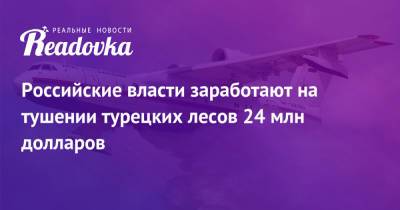Российские власти заработают на тушении турецких лесов 24 млн долларов - readovka.news - Турция - респ. Саха - республика Карелия