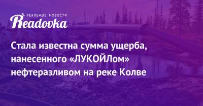 Стала известна сумма ущерба, нанесенного «ЛУКОЙЛом» нефтеразливом на реке Колве - readovka.ru - респ. Коми