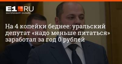 На 4 копейки беднее: уральский депутат «надо меньше питаться» заработал за год 0 рублей - e1.ru - Екатеринбург - Свердловская обл.