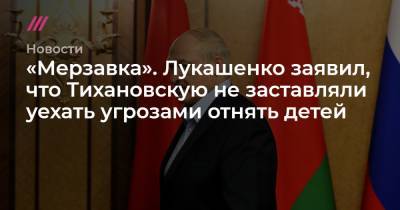 «Мерзавка». Лукашенко заявил, что Тихановскую не заставляли уехать угрозами отнять детей - tvrain.ru - Белоруссия - Литва