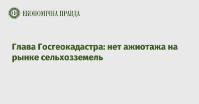 Глава Госгеокадастра: нет ажиотажа на рынке сельхозземель - epravda.com.ua - Украина