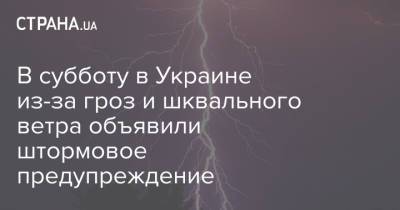 В субботу в Украине из-за гроз и шквального ветра объявили штормовое предупреждение - strana.ua - Украина - Киевская обл. - Харьков - Черновцы