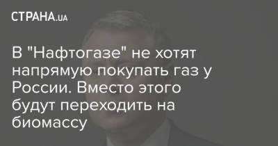 Юрий Витренко - В "Нафтогазе" не хотят напрямую покупать газ у России. Вместо этого будут переходить на биомассу - strana.ua - Россия - Украина