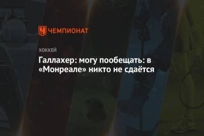 Бэй Лайтнинг - Галлахер: могу пообещать: в «Монреале» никто не собирается сдаваться - championat.com