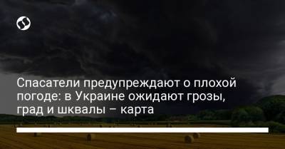 Спасатели предупреждают о плохой погоде: в Украине ожидают грозы, град и шквалы – карта - liga.net - Украина - Запорожская обл. - Николаевская обл. - Кировоградская обл. - Днепропетровская обл. - Черкасская обл. - Полтавская обл. - Херсонская обл.