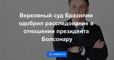 Верховный суд Бразилии одобрил расследование в отношении президента Болсонару - news.mail.ru - Бразилия - Индия