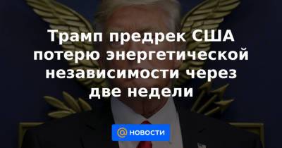 Джо Байден - Трамп предрек США потерю энергетической независимости через две недели - news.mail.ru - Россия - Китай - США - Германия