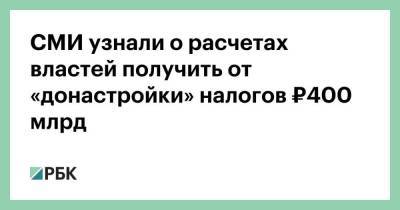 СМИ узнали о расчетах властей получить от «донастройки» налогов ₽400 млрд - smartmoney.one