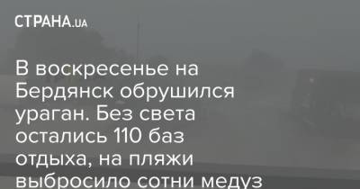 В воскресенье на Бердянск обрушился ураган. Без света остались 110 баз отдыха, на пляжи выбросило сотни медуз - strana.ua - Украина - Бердянск - Азовское Море