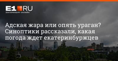 Артем Устюжанин - Адская жара или опять ураган? Синоптики рассказали, какая погода ждет екатеринбуржцев - e1.ru - Екатеринбург