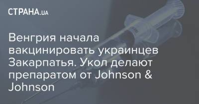 Венгрия начала вакцинировать украинцев Закарпатья. Укол делают препаратом от Johnson & Johnson - strana.ua - Австрия - Украина - Румыния - Венгрия - Хорватия - Словения - Словакия - county Johnson