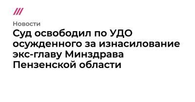 Суд освободил по УДО осужденного за изнасилование экс-главу минздрава Пензенской области - tvrain.ru - Пензенская обл.