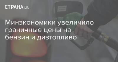 Минэкономики увеличило граничные цены на бензин и дизтопливо - strana.ua - Украина
