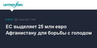 ЕС выделяет 25 млн евро Афганистану для борьбы с голодом - interfax.ru - Москва - Афганистан