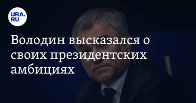 Владимир Путин - Вячеслав Володин - Володин высказался о своих президентских амбициях - ura.news - Россия