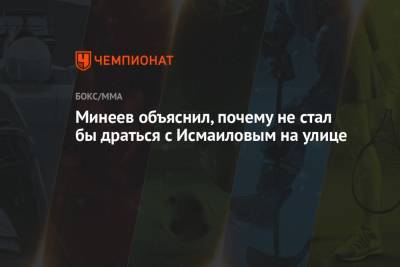 Магомед Исмаилов - Владимир Минеев - Минеев объяснил, почему не стал бы драться с Исмаиловым на улице - championat.com