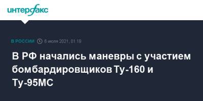 В РФ начались маневры с участием бомбардировщиков Ту-160 и Ту-95МС - interfax.ru - Москва - Россия - Иркутская обл. - Саратовская обл. - Рязанская обл. - Амурская обл.
