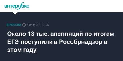 Около 13 тыс. апелляций по итогам ЕГЭ поступили в Рособрнадзор в этом году - interfax.ru - Москва