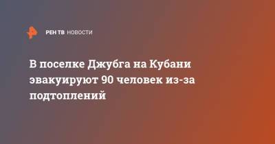 В поселке Джубга на Кубани эвакуируют 90 человек из-за подтоплений - ren.tv - Россия - Сочи - Краснодарский край - Кубань