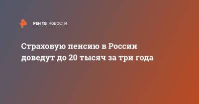 Страховую пенсию в России доведут до 20 тысяч за три года - ren.tv - Россия