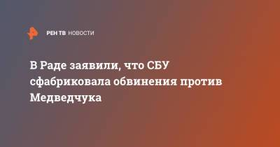 Виктор Медведчук - Ренат Кузьмин - В Раде заявили, что СБУ сфабриковала обвинения против Медведчука - ren.tv - Украина