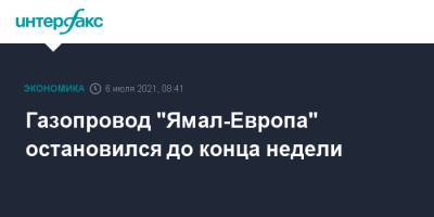 Газопровод "Ямал-Европа" остановился до конца недели - interfax.ru - Москва - Украина
