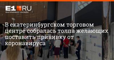 В екатеринбургском торговом центре собралась толпа желающих поставить прививку от коронавируса - e1.ru - Екатеринбург