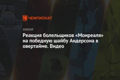 Бэй Лайтнинг - Александр Романов - Джош Андерсон - Реакция болельщиков «Монреаля» на победную шайбу Андерсона в овертайме. Видео - championat.com - Россия