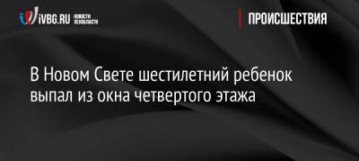 В Новом Свете шестилетний ребенок выпал из окна четвертого этажа - ivbg.ru - Украина - Ленинградская обл. - Бокситогорск