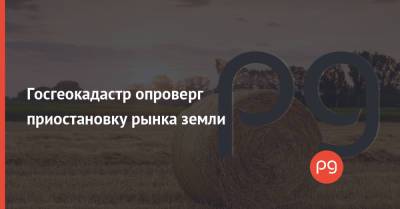 Госгеокадастр опроверг приостановку рынка земли - thepage.ua - Украина