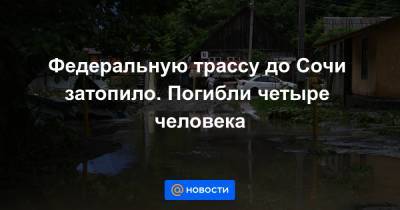 Федеральную трассу до Сочи затопило. Погибли четыре человека - news.mail.ru - Сочи - Свердловская обл.