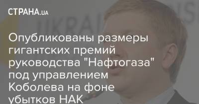 Андрей Коболев - Опубликованы размеры гигантских премий руководства "Нафтогаза" под управлением Коболева на фоне убытков НАК - strana.ua - Россия - Украина - Стокгольм