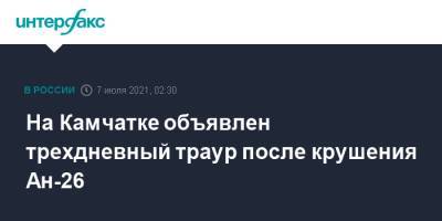 Владимир Солодов - На Камчатке объявлен трехдневный траур после крушения Ан-26 - interfax.ru - Москва - Россия - Камчатский край