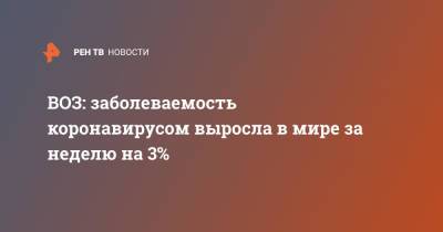 ВОЗ: заболеваемость коронавирусом выросла в мире за неделю на 3% - ren.tv