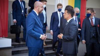 Владимир Зеленский - Шарль Мишель - Зеленский в Вильнюсе скоординировал с президентом ЕС подготовку к 23-му Саммиту Украина – ЕС - hubs.ua - Украина - Киев - Молдавия - Грузия - Литва - Вильнюс