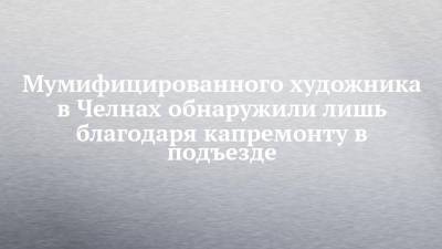 Мумифицированного художника в Челнах обнаружили лишь благодаря капремонту в подъезде - chelny-izvest.ru
