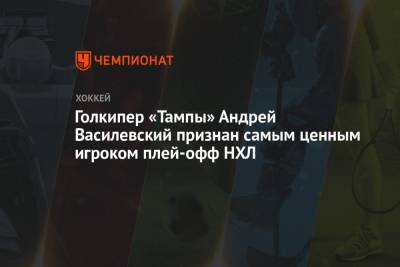 Бэй Лайтнинг - Андрей Василевский - Голкипер «Тампы» Андрей Василевский признан самым ценным игроком плей-офф НХЛ - championat.com - шт.Флорида